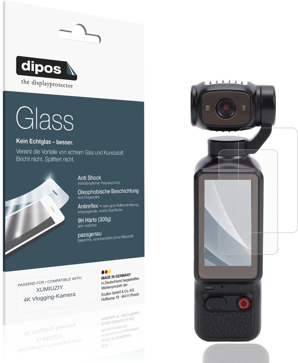 dipos – 2x Matte Pantserfolie geschikt voor XUMIUZIY 4K Vlogging-Kamera | 9H Screenprotector