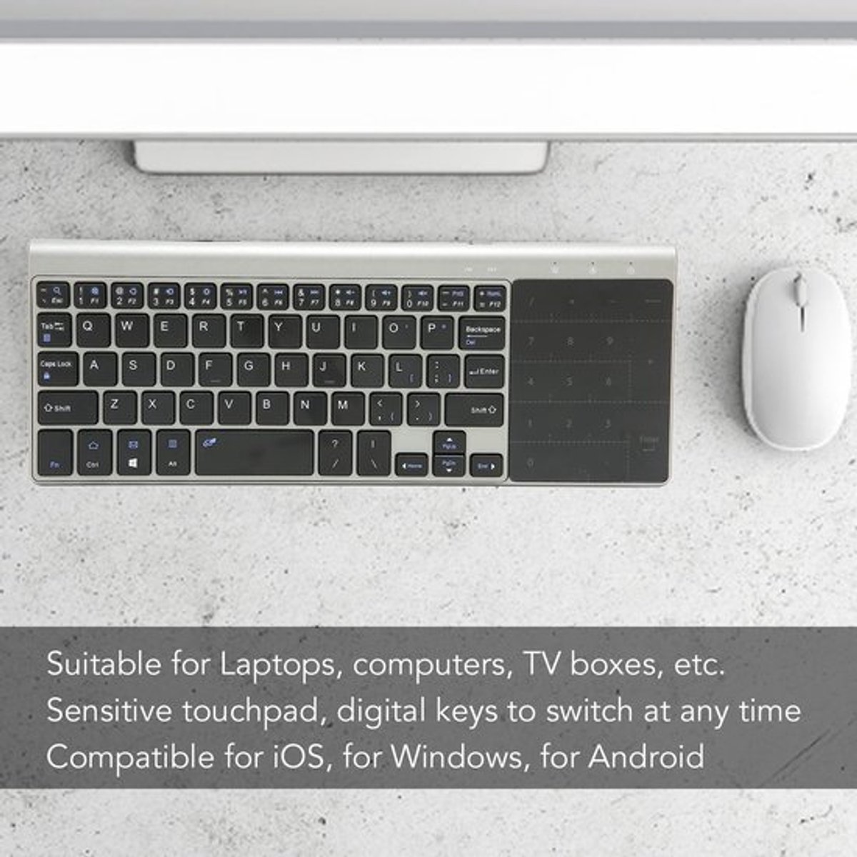 Store_7 - Draadloos Toetsenbord - Toetsenbord met Touchpad - Ergonomisch en
