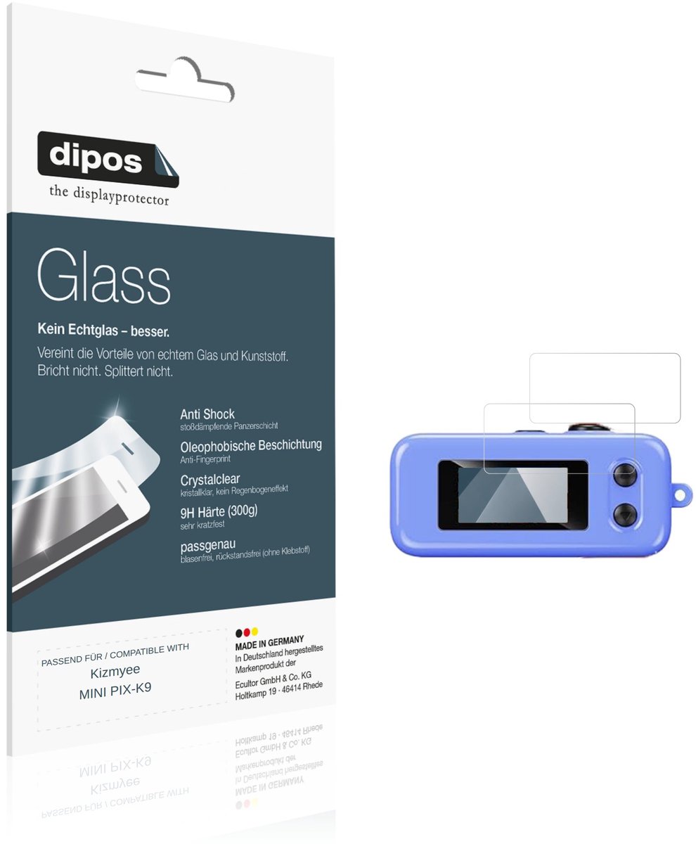 dipos – 2x Pantserfolie geschikt voor Kizmyee MINI PIX-K9 | 9H Screenprotector