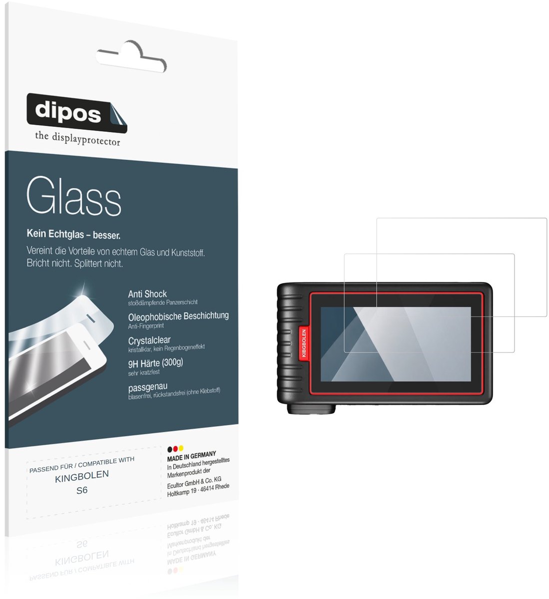 dipos – 2x Pantserfolie geschikt voor KINGBOLEN S6 | 9H Screenprotector