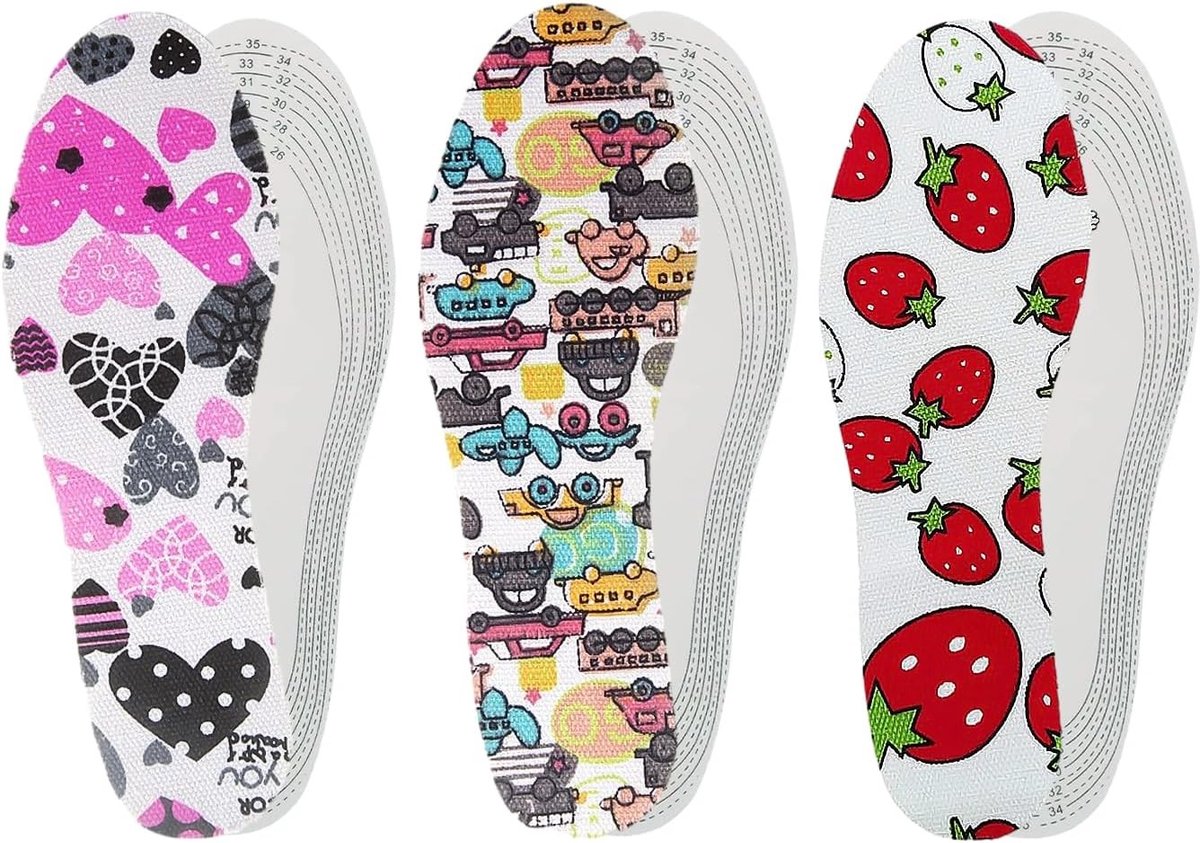 Kinderschoenen Inlegzolen met Cartoonprint - Vervangbare Foam Latex Sponzen, Maat Aanpasbaar, Comfortabel en Ondersteunend
