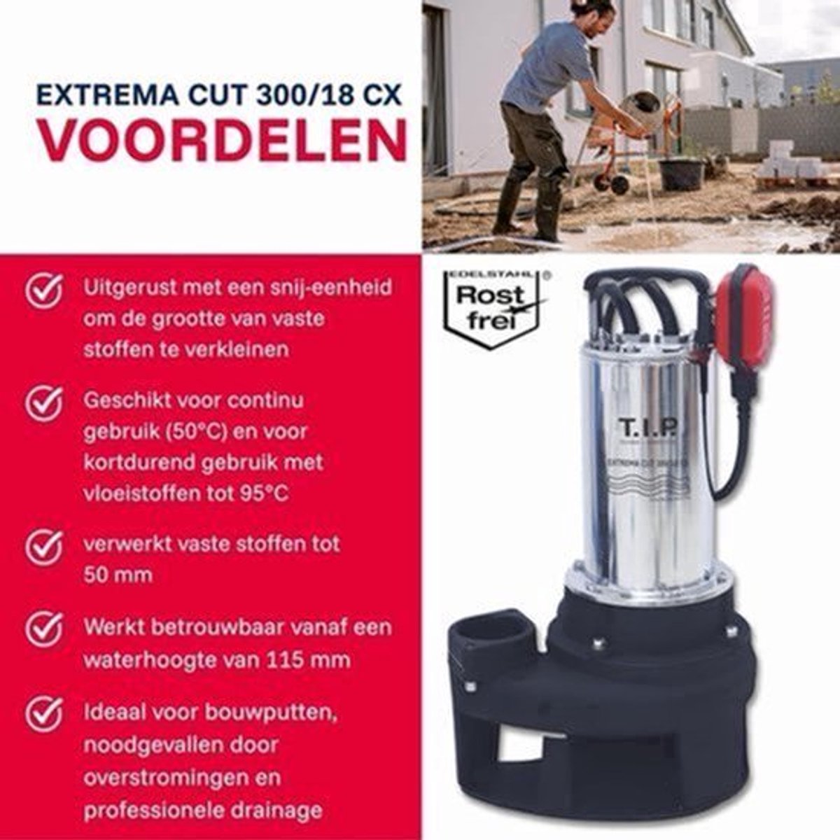 Vuilwaterpomp – Dompelpomp – Versnijdingspomp – Afwateringspomp – Industriële Pomp – Krachtige Reamer Grinding Snij-Unit – Gietijzeren Pompbehuizing