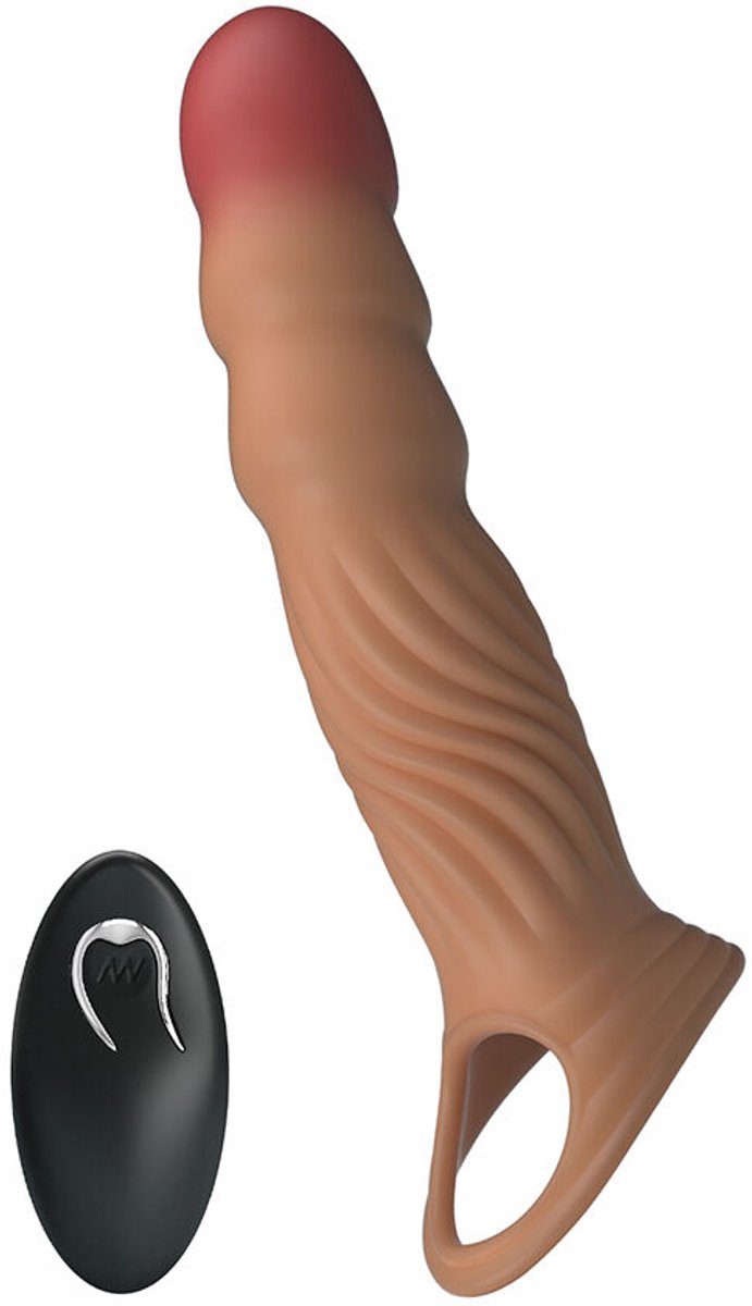 Textured Penis Sleeve met Vibratie en Afstandsbediening