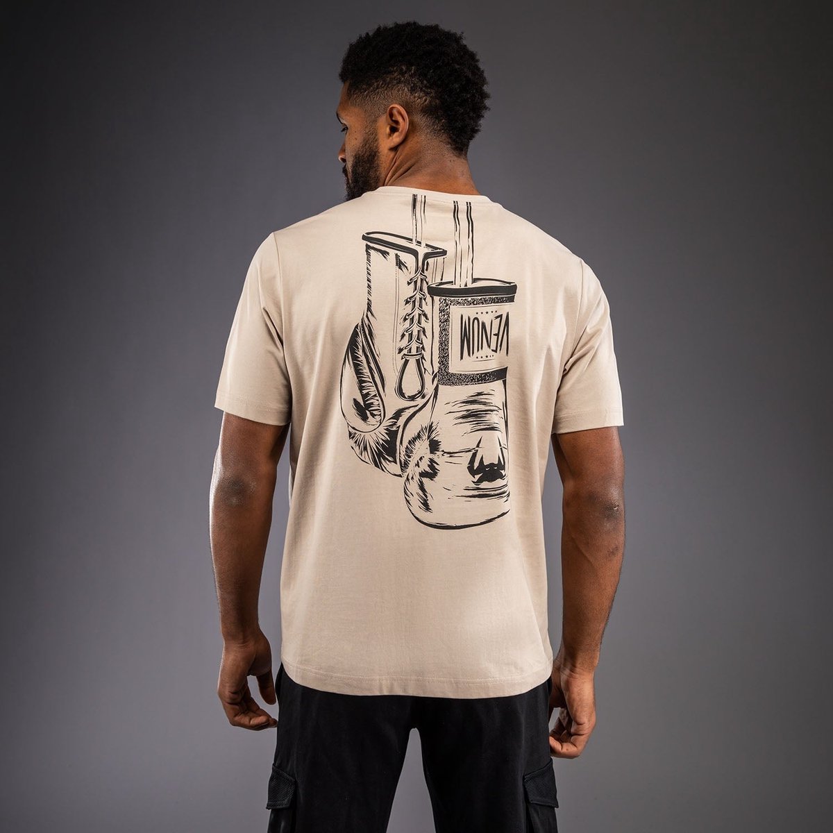 Venum Fight Icon Cotton T‑Shirt – Beige | Comfortabel katoenen sportshirt - XXL