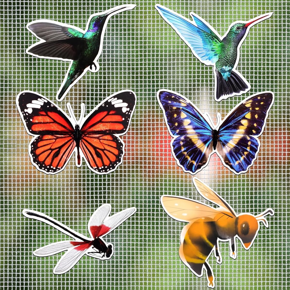 12 x Magnetische Horren voor Deuren met Decoratieve Insecten, Flexibele Magneten en Stickers voor Effectieve Vliegenbestrijding