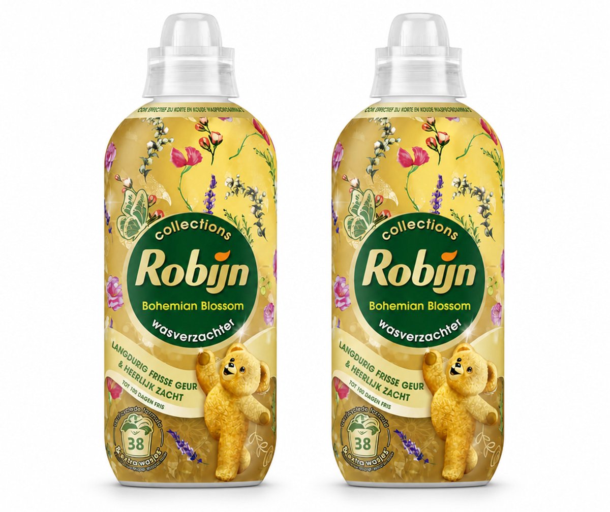 2 x Robijn – Wasverzachter – Bohemian Blossom – 765 ml - Bulkverpakking - 2 stuks