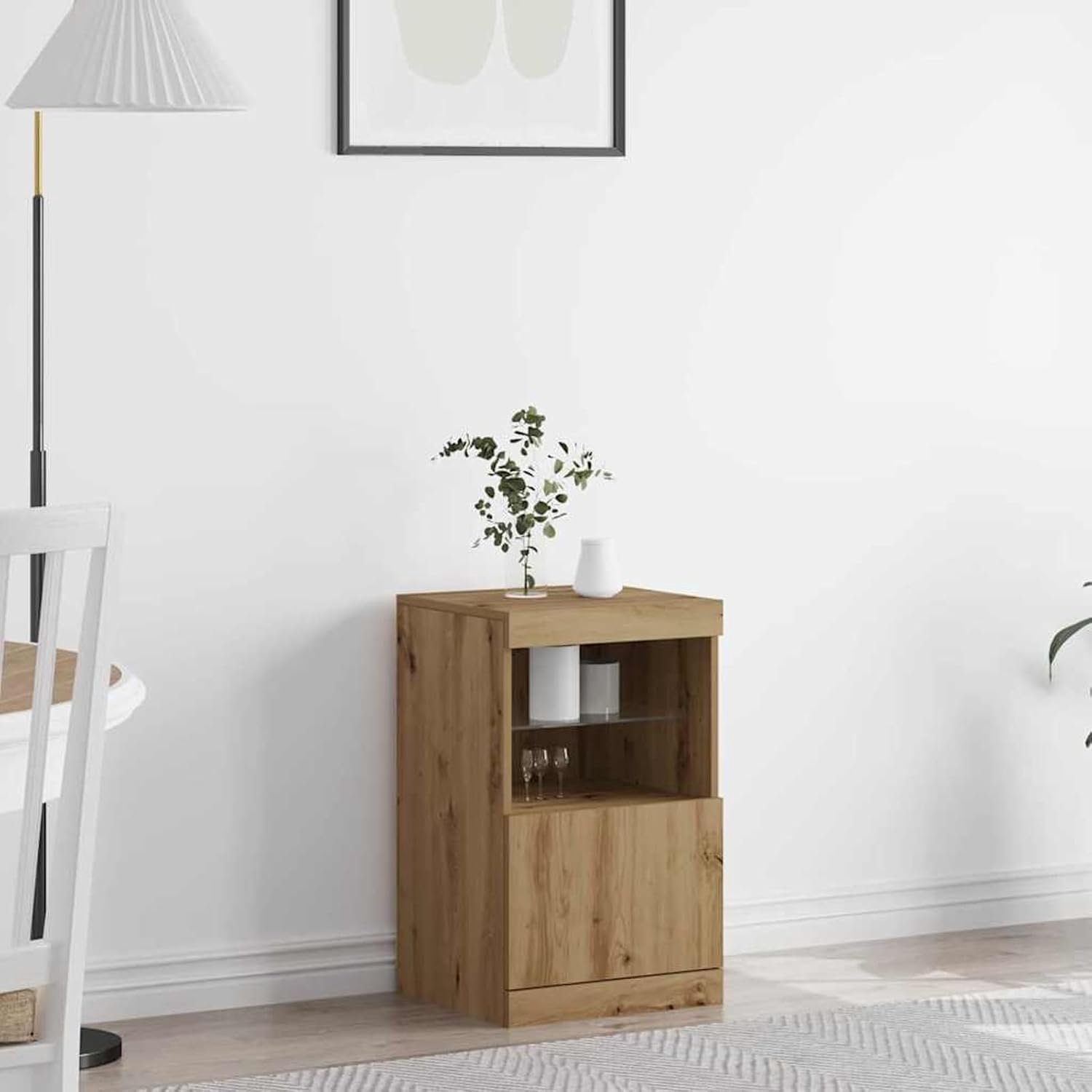 Dressoir 41 x 37 x 67 cm - eikenhout - moderne commode voor opbergruimte - stijlvolle oplossing - Vemera