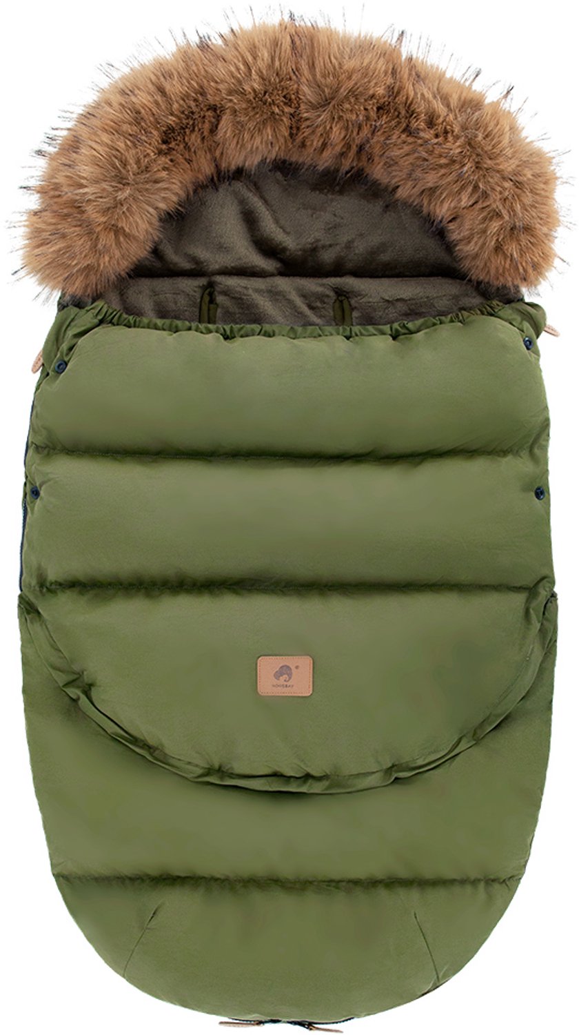 Voetenzak voor Kinderwagen - Beenzak - Envelopzak - Winterzak - Legergroen - Winddicht - Universele Maat - 0-36 Maanden - Past op Kinderwagen met Rem - Voor Pasgeboren Baby's