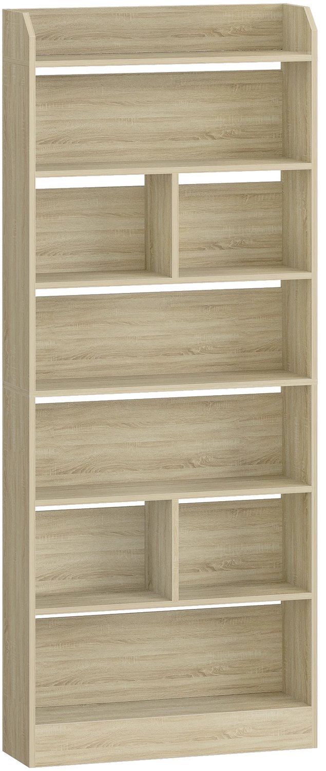 Happiq Boekenkast - Voor Woonkamer, Kantoor of Slaapkamer - 7 Vakken - Eiken Beige
