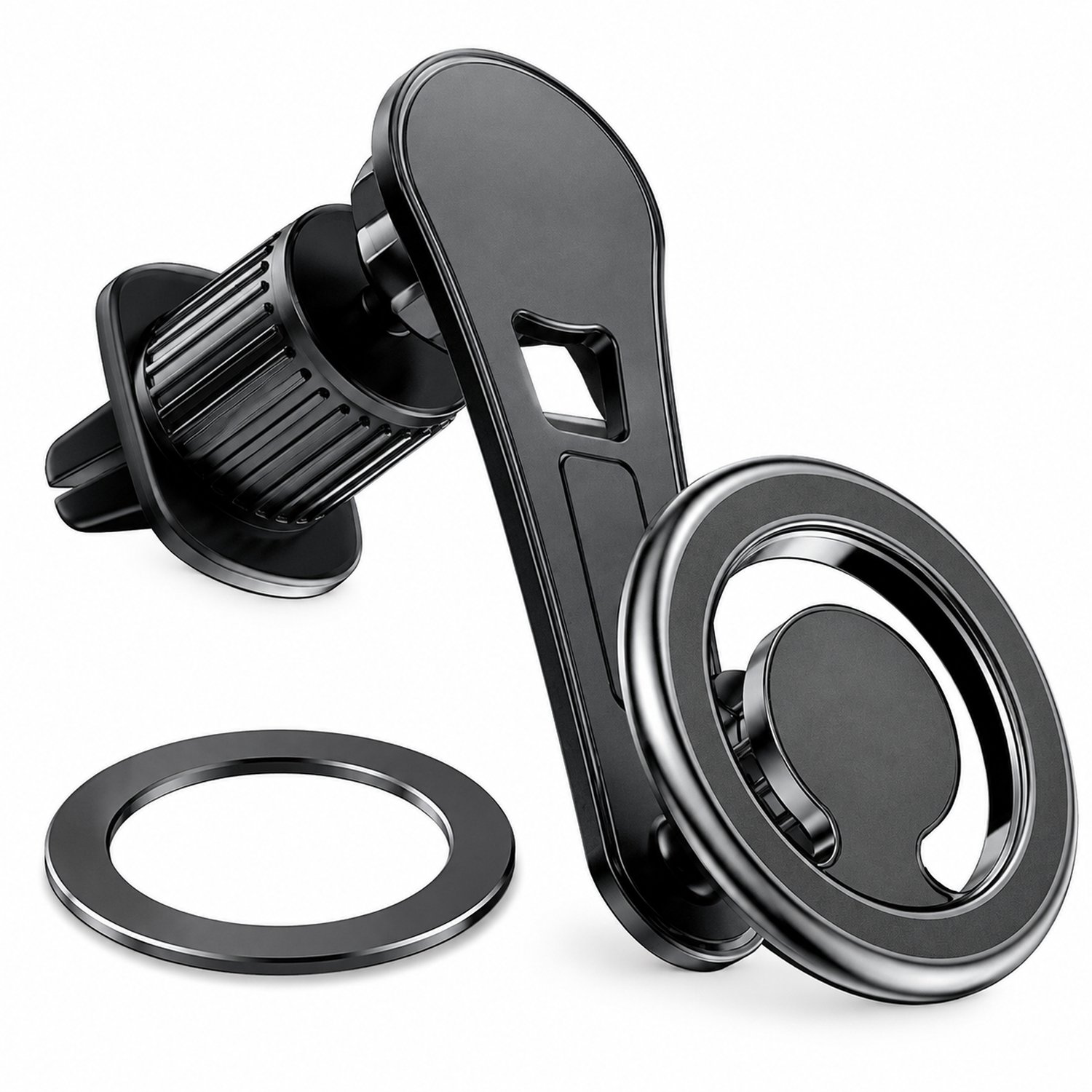 telefoonhouders auto - metalen magnetische autotelefoonhouder voor ventilatieroostermontage met verlengde arm - verpakking 23 × 16 × 5 cm, 180 g