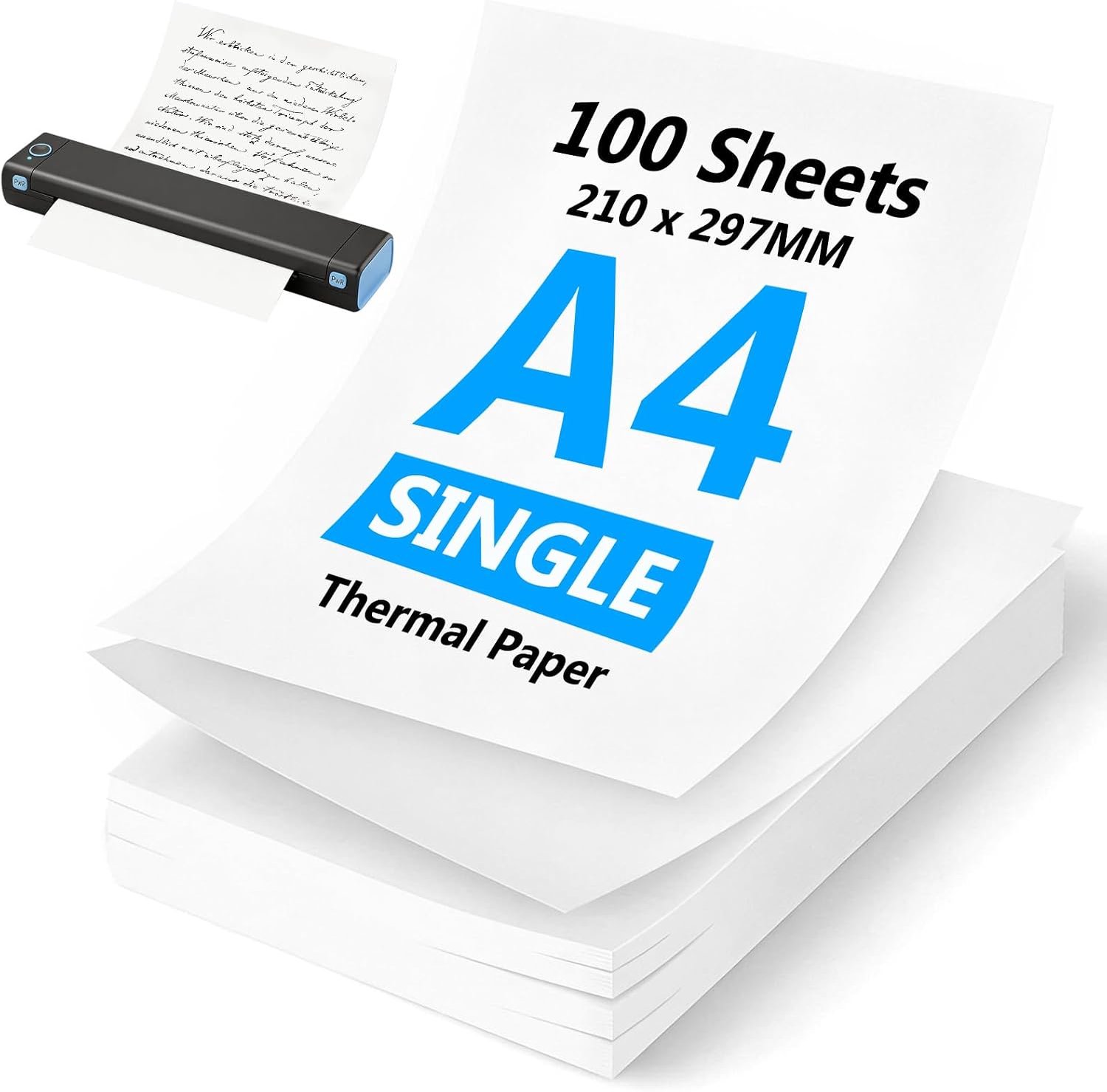 A4 thermische printerpapier 210 x 297 mm - enkele vellen - glad afdrukken - ideaal voor thuis en kantoor - m-winkel