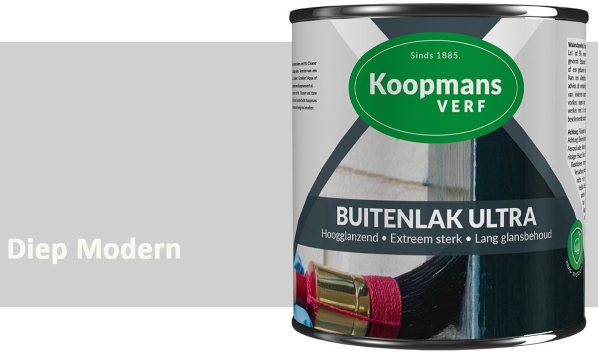 Koopmans Buitenlak Ultra Hoogglans – UV Bestendige Buitenlak voor Hout – Kozijnen, Deuren & Gevel – Duurzame Professionele Lak – Diep Modern – 375 ml