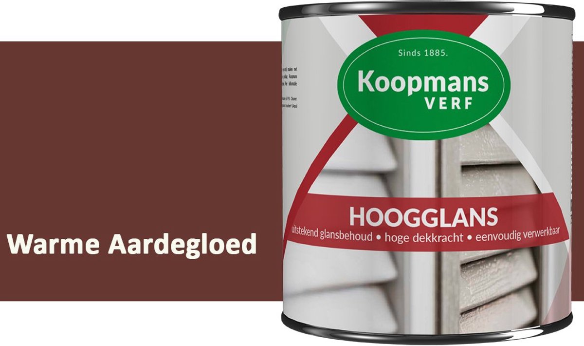 Koopmans Hoogglans Lakverf Binnen & Buiten – Voor Hout en Metaal – Krasvast – Hoge Dekkracht – Kozijnen, Deuren & Meubels – Warme Aardegloed – 750 ml