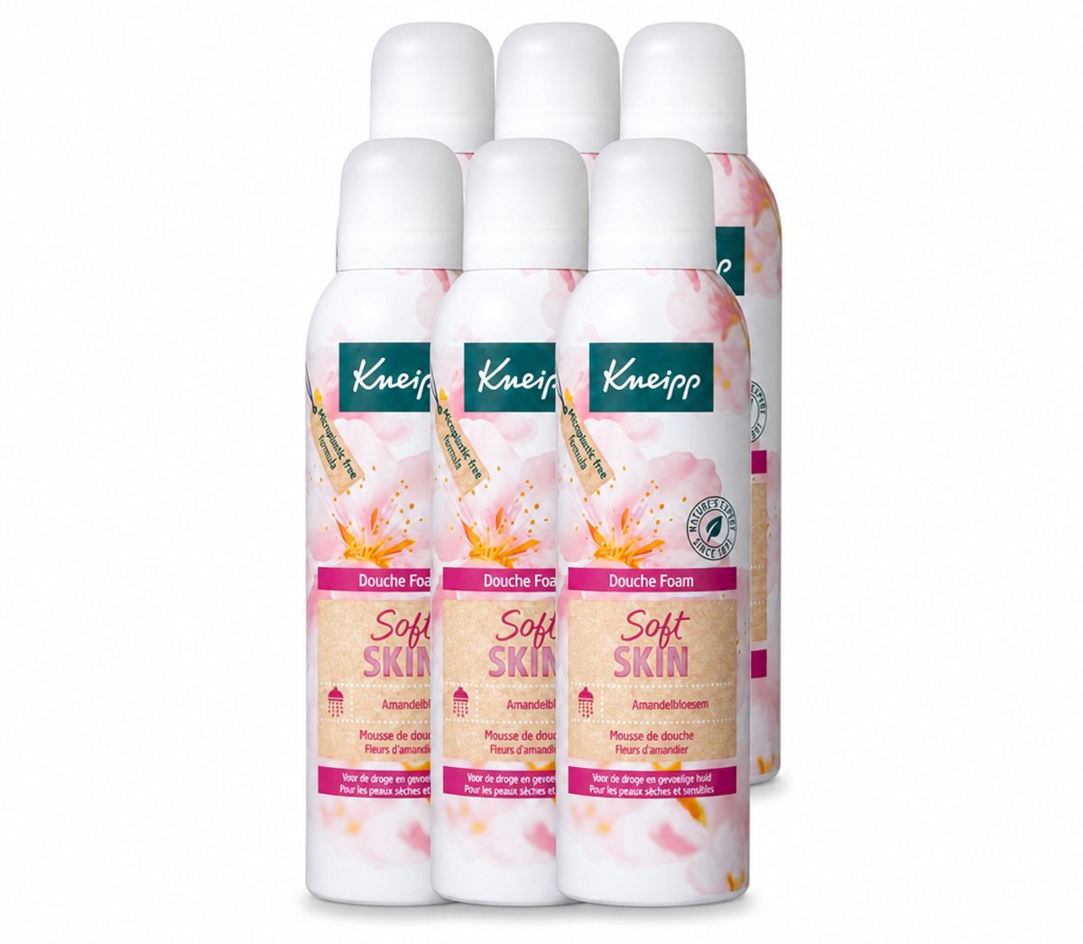 6 x Kneipp - Douche foam - Soft Skin - Voor droge en gevoelige huid - 200 ml - Voordeelverpakking - 6 stuks