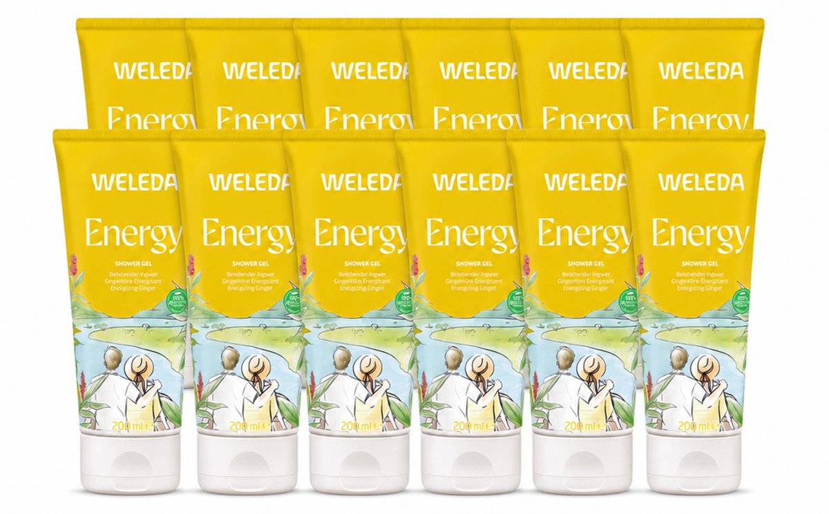 12 x WELEDA - Douchegel Aroma Shower Energy - 200 ml - Voordeelverpakking - 12 stuks
