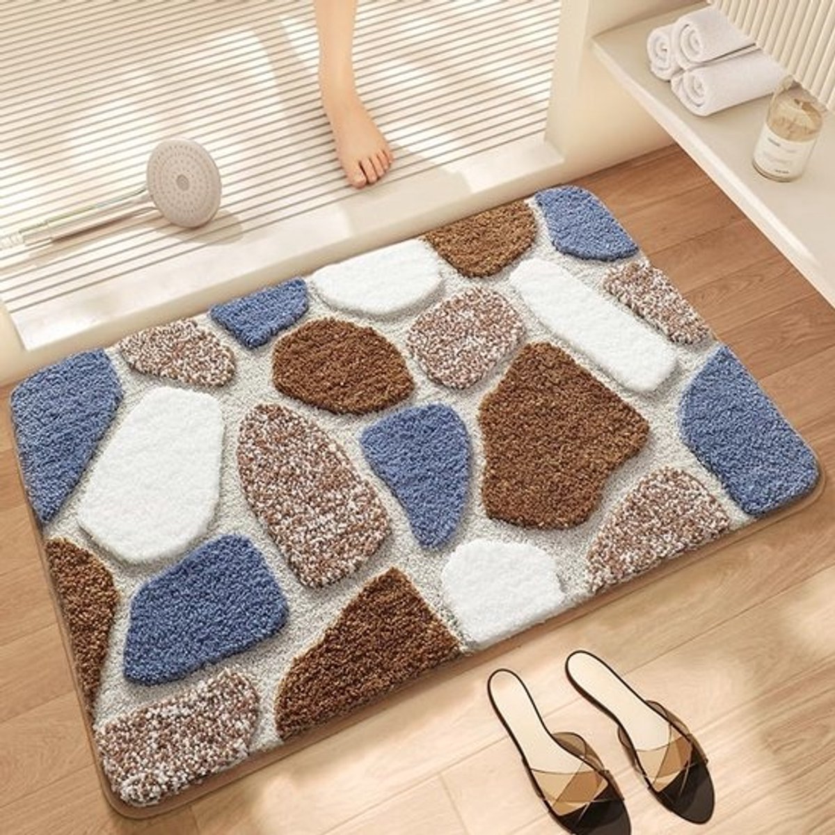 Boho badkamertapijt antislip zacht pluche sneldrogend microvezel 40 x 60 cm