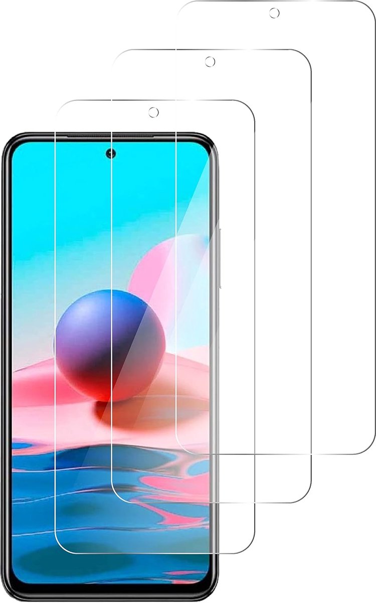 Protector voor Xiaomi Redmi Note 10 / Redmi Note 10 5G / Redmi Note 10S [3 Stuks] gehard glas displaybeschermfolie schermbeschermer
