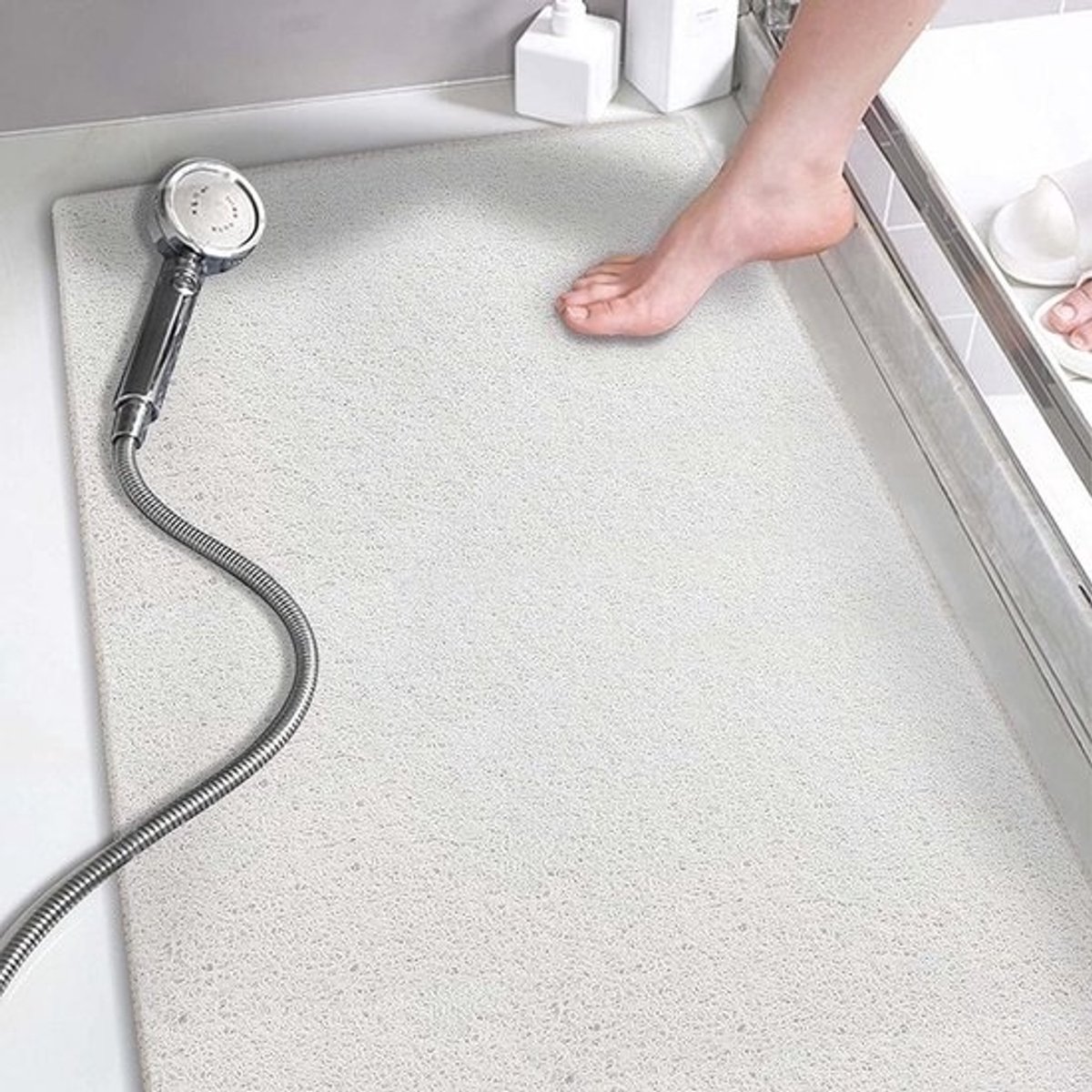Antislip Douchemat voor Badkamer - Extra Lange Badmat (40x100cm) van Zacht, Duurzaam PVC