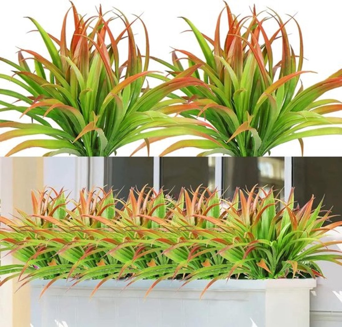 6 Stuks Kunstgras Planten 40 cm UV-bestendige Neppflanten voor Tuin, Balkon en Decoratie