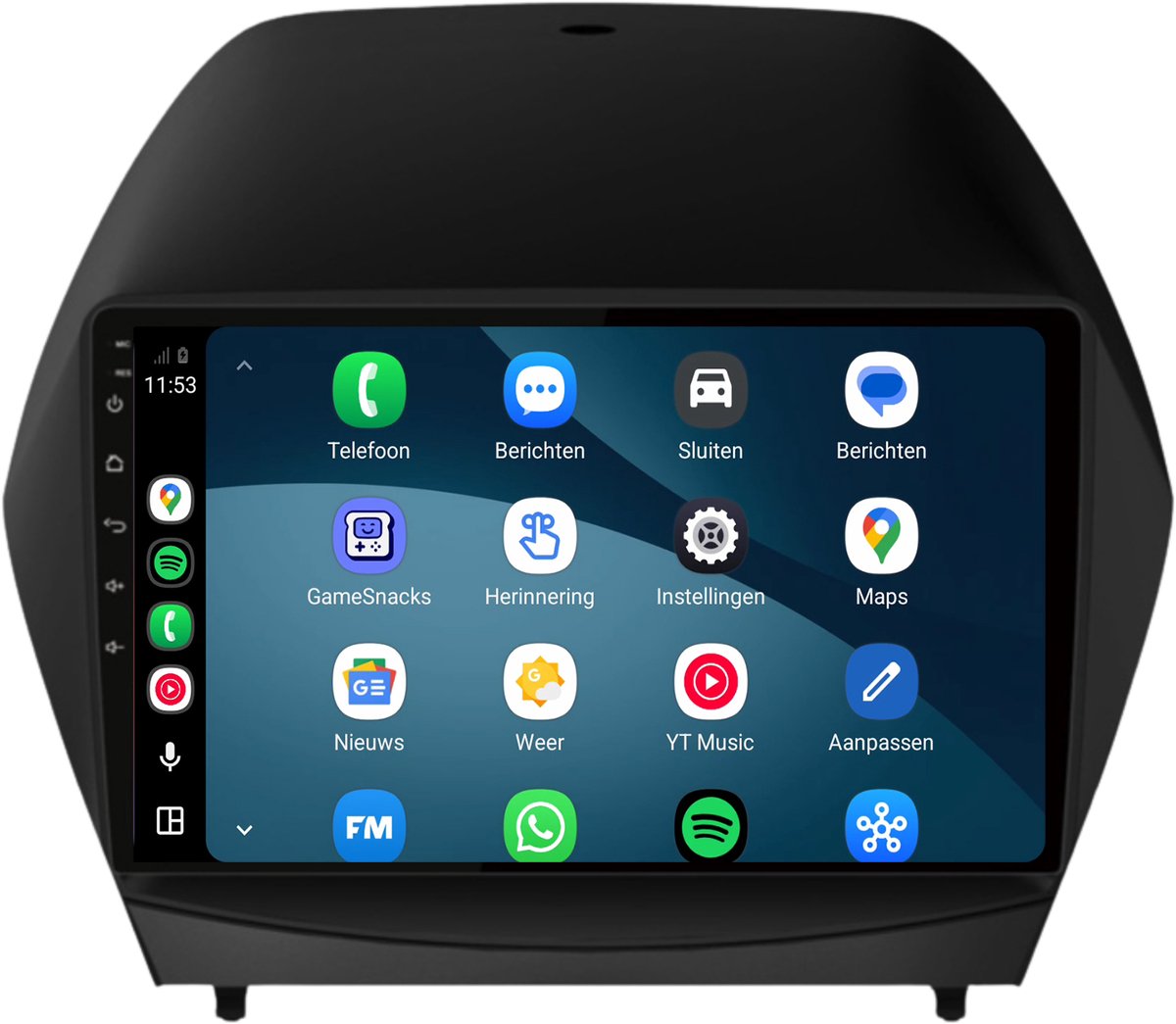 CarPlay autoradio geschikt voor Hyundai ix35 | 2009 t/m 2015 | Cartronix CTX-7070 | 2009 2010 2011 2012 2013 2014 2015 | 9 inch | Android 15 | Draadloos Apple CarPlay & Android Auto | 2GB + 32GB | Bluetooth & Wifi