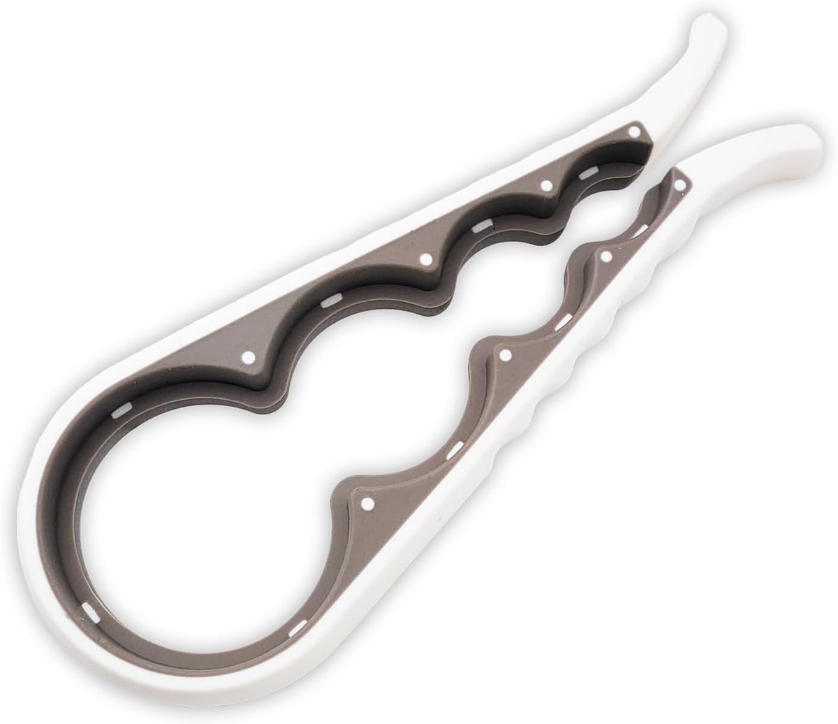 Blikopener van wit rubber – ergonomische, antislip blikopener voor keuken, bar en restaurant, ideaal voor ouderen, vrouwen, kinderen en mensen met artritis
