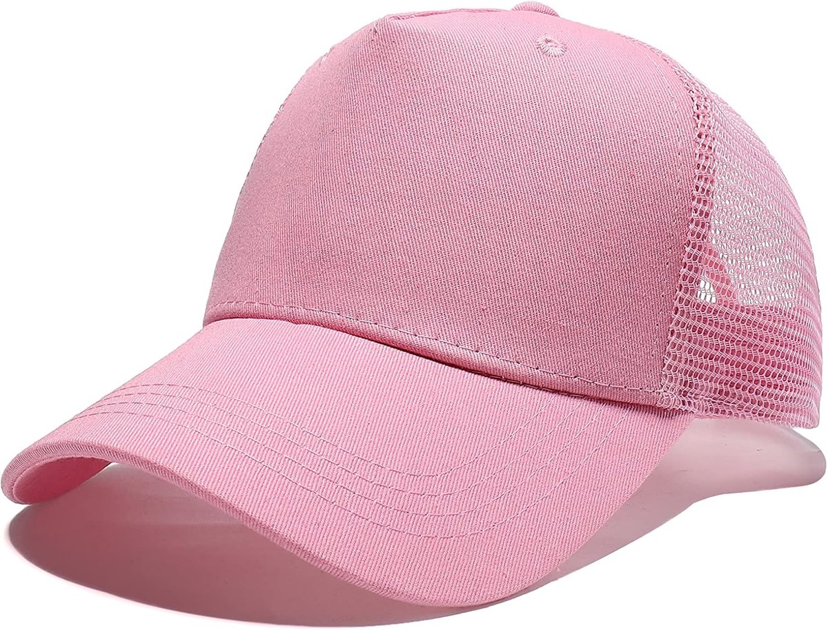 Honkbalpetten voor heren en dames, uniseks, verstelbare honkbalpetten, Baby Roze Trucker, Eén Maat