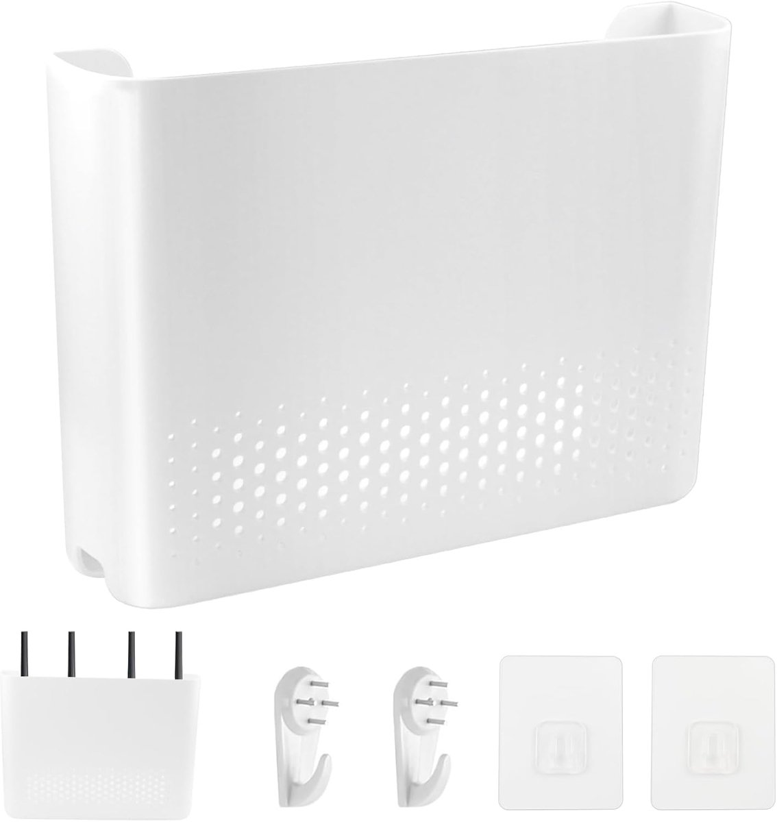 Routerbox, wand, 30 x 22 x 6 cm, ventilatie en warmteafvoer, wifi-box, verstoppen, voor het opbergen van routers