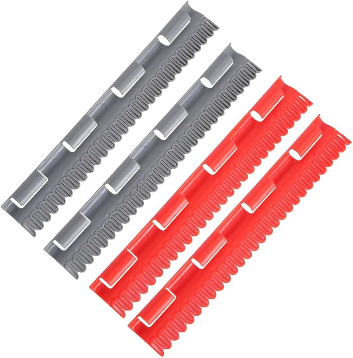 Sokkenklemmen voor wasrek (2 grijs + 2 rood), antislip klemmen voor het drogen van de was, ruimtebesparend, weerbestendig