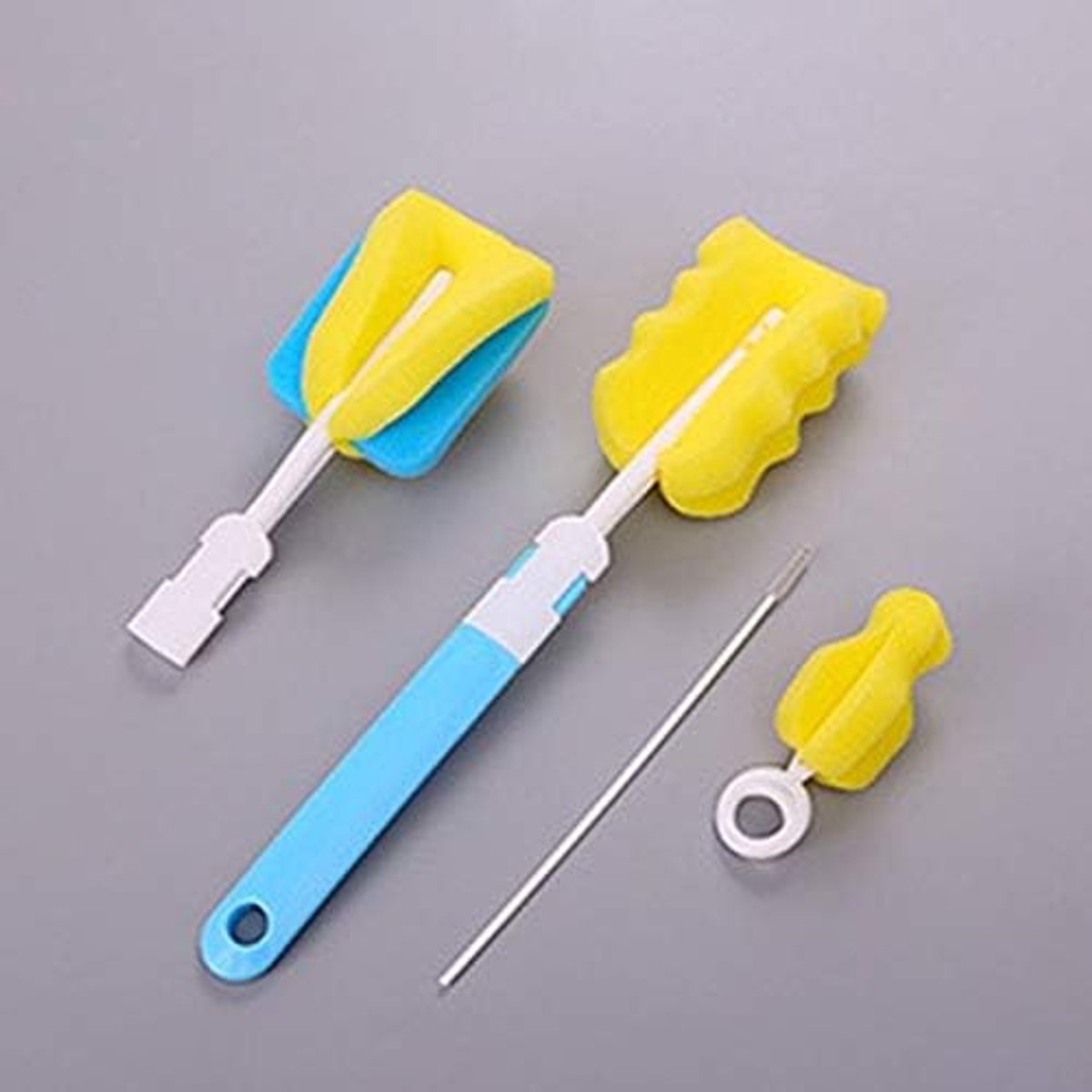4 stks Baby Fles Borstels Set Sponge Plastic Glas Melk Water Cup Cleaner Tepel Pacifier Melk Feeder Reinigingsborstels sets