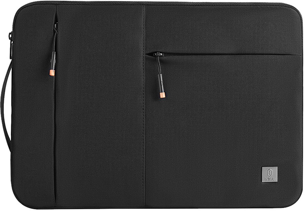 Laptoptas 16 Inch - Laptophoes Met Ritssluiting - Sleeve Alle Merken - Dunne Tas Alle Laptops Tot 16 Inch - Slimfit - Met Accessoiresvakken - Zakelijke Laptoptas - Laptopsleeve - Zwart
