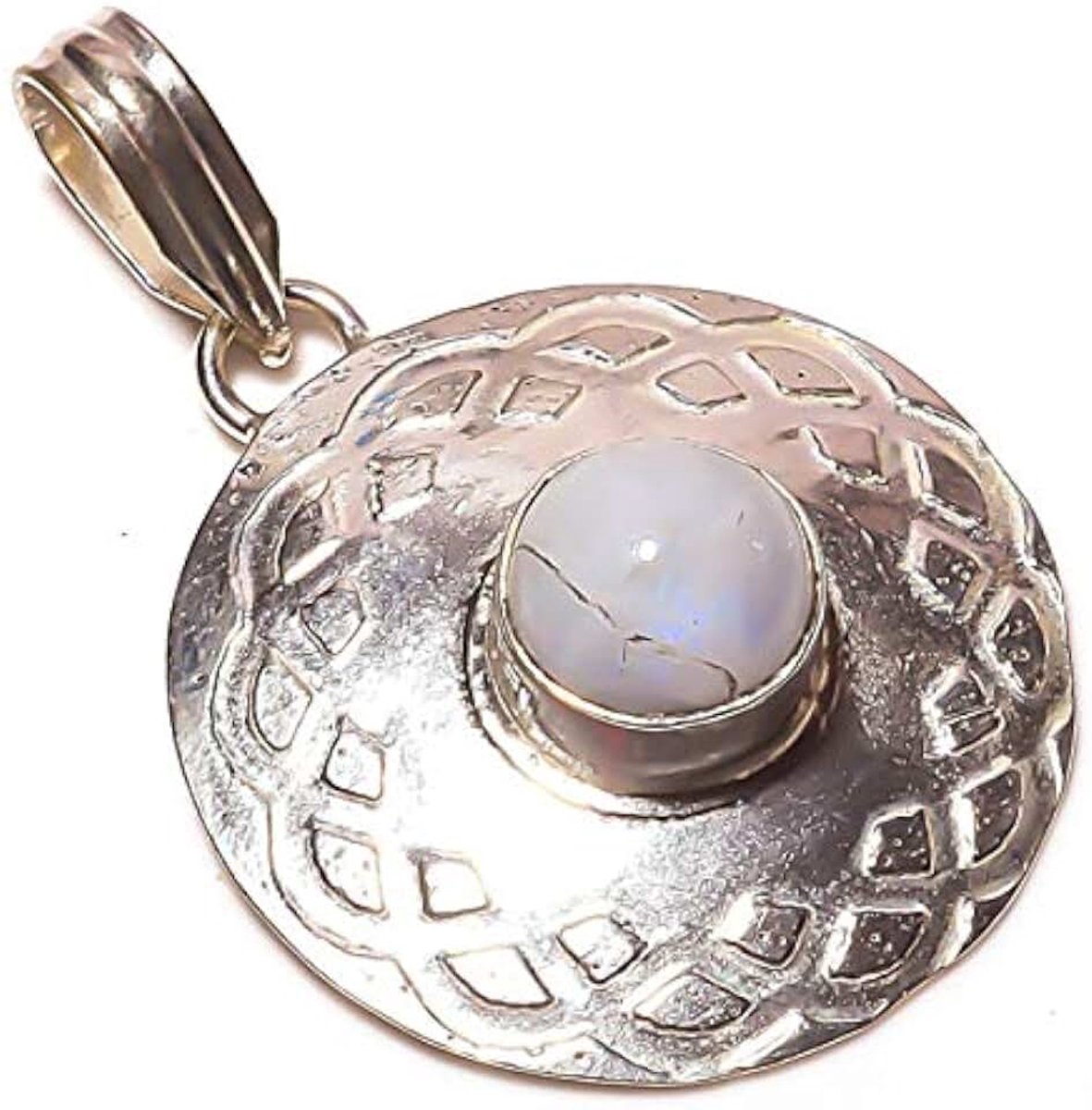 Monstone Handmade PENDANT 1.75" Long Silver Plated! Jewelry from Kashish! All Variety Store all Occasions