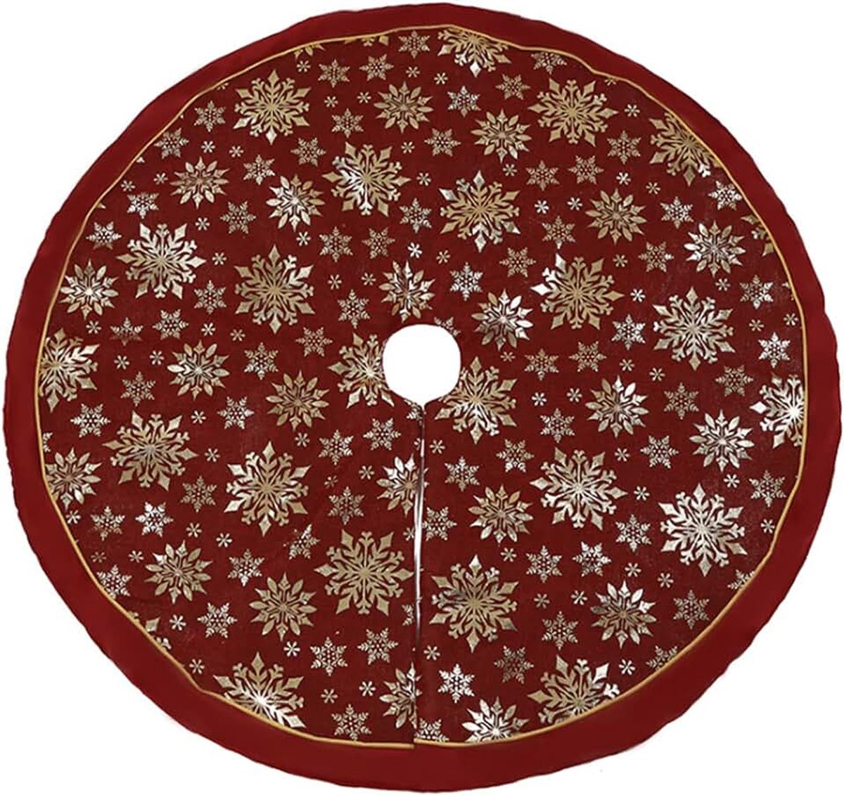 Kerstboom Rok Met Sneeuwvlokken, Boom Rok Kerstversiering Perfect, Traditionele Kerstboom Mat Drie Lagen Voor Xmas Party Decor (Kastanjebruin, 48 inch)