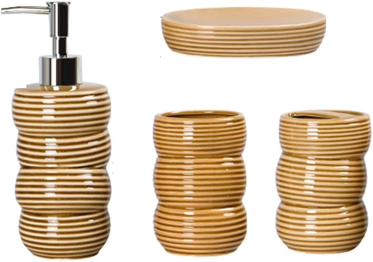 Keramische badkamer set zeep dispenser tandenborstel houder Tumbler zeepschaal