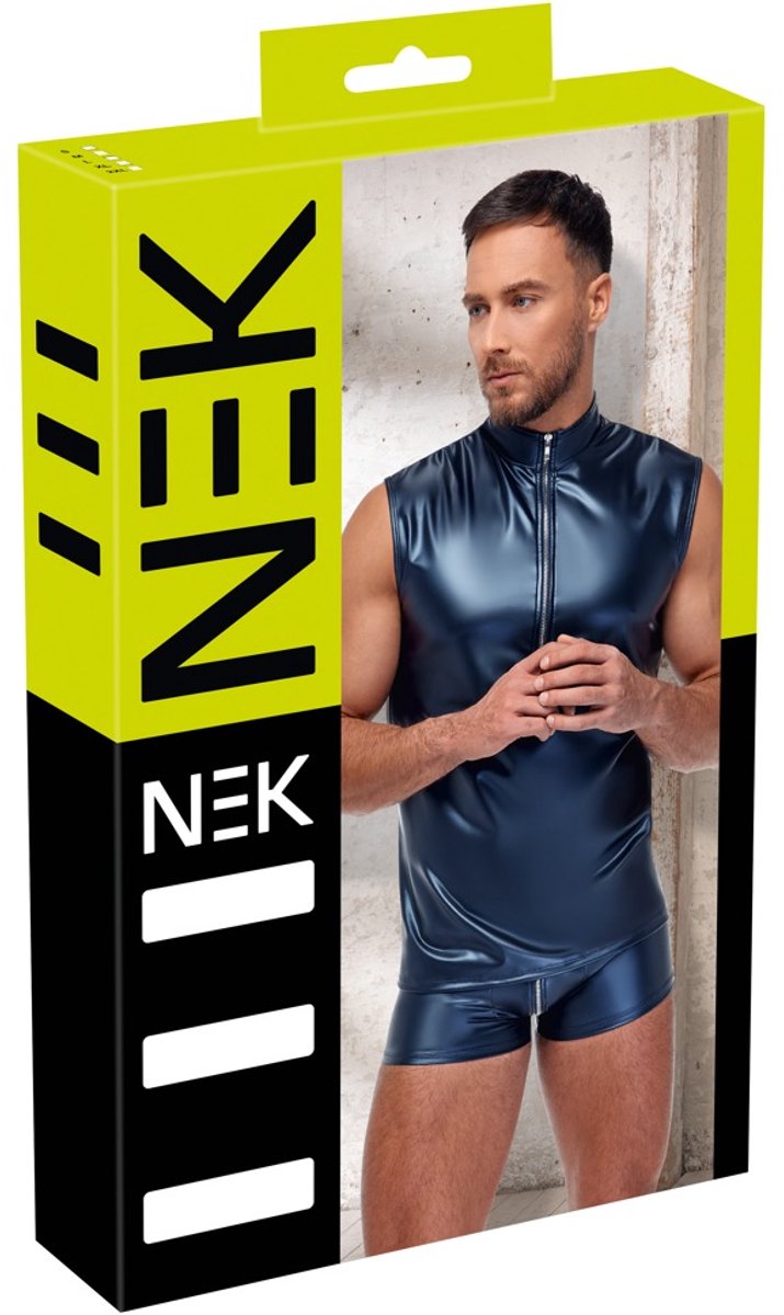Metallic Wetlook Mannen Shirt Mat