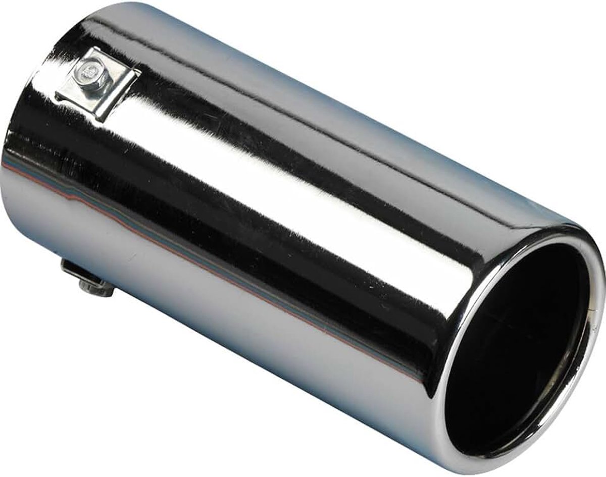 Uitlaatsierstuk Staal/Chroom - rond 80mm - lengte 170mm - 40-77mm aansluiting