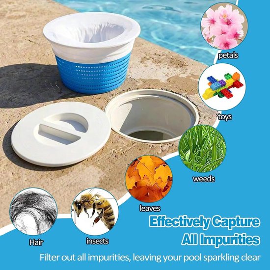 20 Stuks Skimmer Sokken Zwembad 55 cm, Zwembad Filter Sokken van Fijn Nylon Net, Herbruikbaar voor Bladeren, Haren, Insecten, Pollen, Vuil en Kleine Deeltjes — afbeelding 4