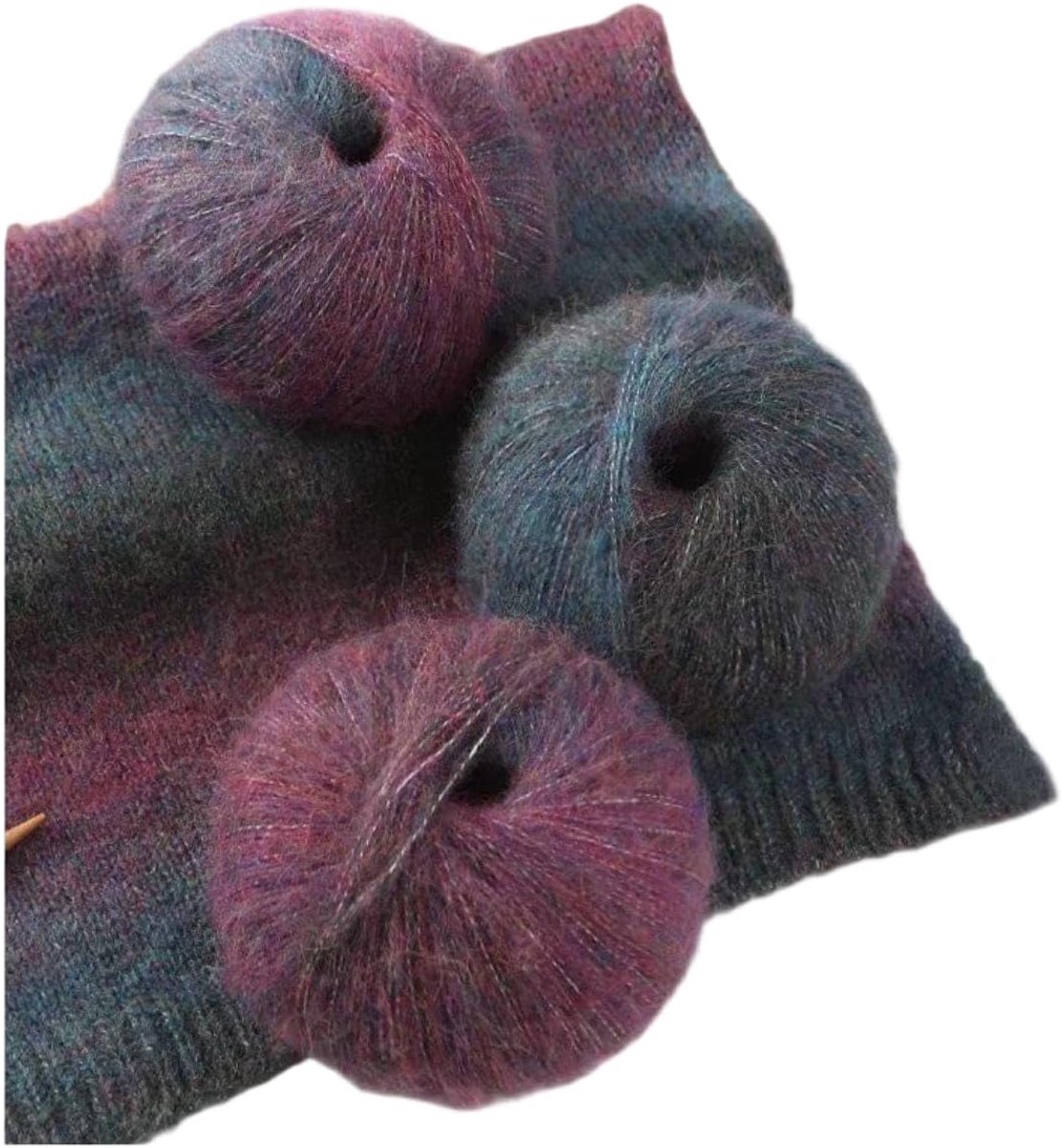 4/8 stuks zacht Angora-garen, breiwol met kleurverloop, pluche textuur haakgaren voor knutselwerk, comfortabele truien, warme sjaals (50 g)