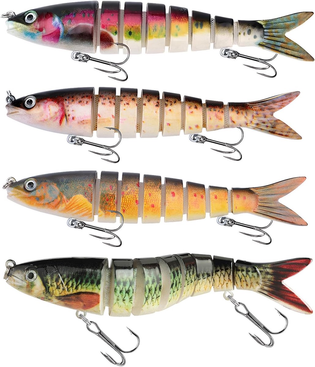 4 stuks kunstaas, spinning, zee, kant, kunstaas, spinaas, zeevissen, Minnow, geschikt voor snoek, baars, zandre en forel voor zoet of zout water