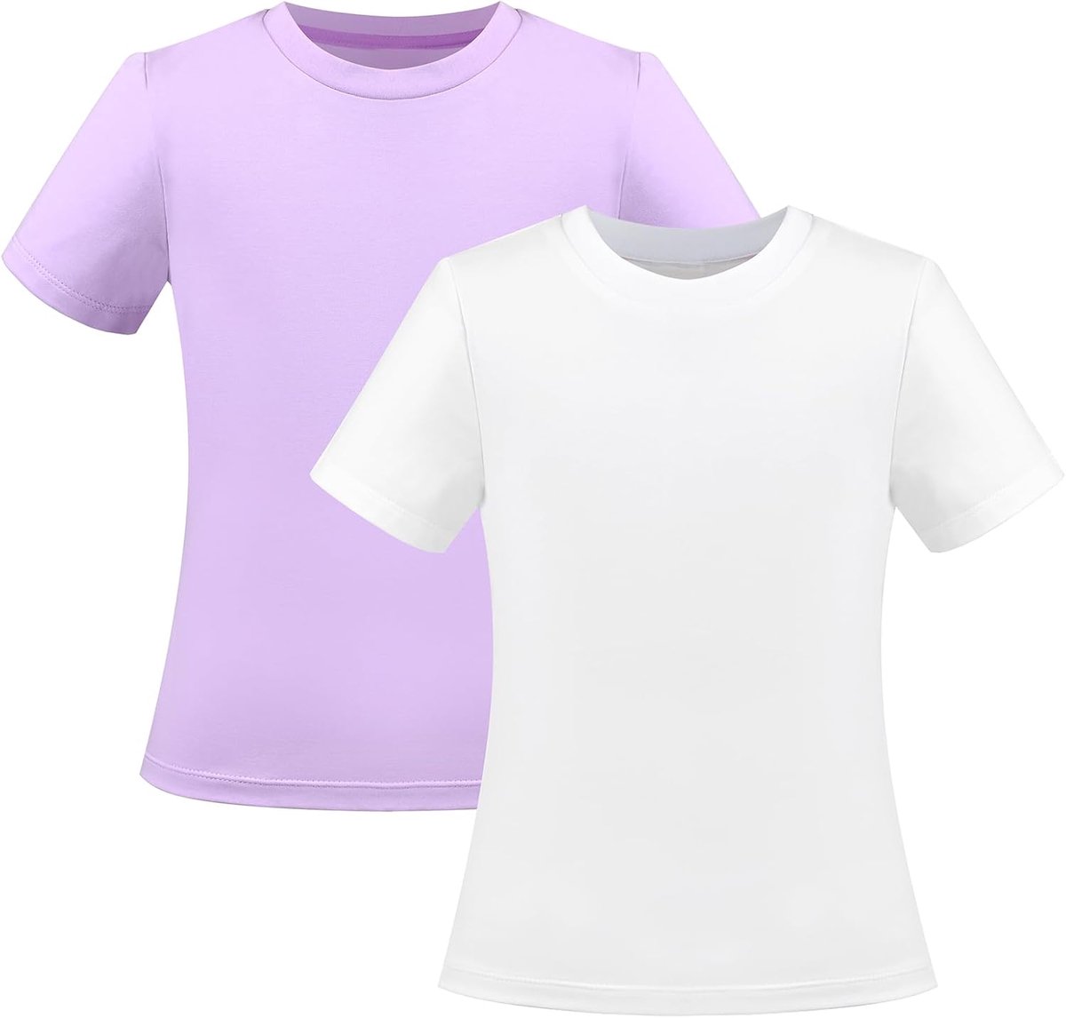 2 Pak Meisjes t shirt Top Tee Stevig Gestreept Eenvoudig Knus Katoen Essentieel 4-12 jaar