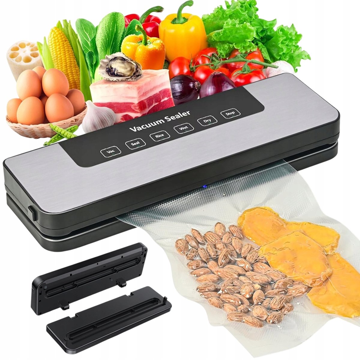 Vacumeermachine - Vacuümsealer - Vacuum Sealer - Nat en Droog Gebruik - Incl. 30 Vacuümzakken - 30 cm Sealbreedte - Auto & Handmatig - Touchscreen - Voedselvacuümverpakker - Voor Vershouding