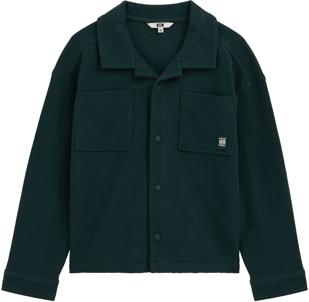 WE Fashion Jongens overhemd met structuur en patch