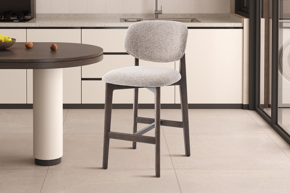 Barstoel Carmen Zand – Massief gerookt Eiken – Keukeneiland – Zithoogte 65 cm – Gemonteerd