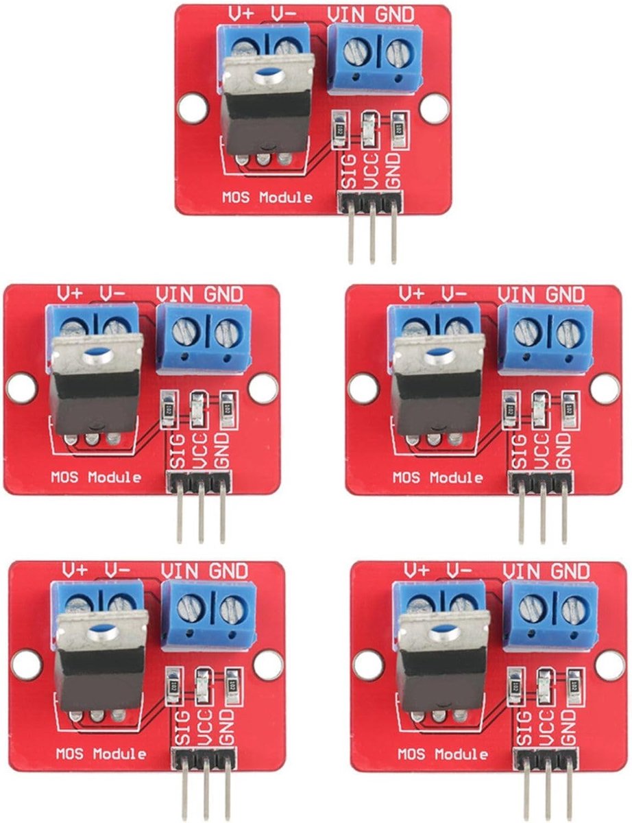 5 Stuks MOSFET Driver Module voor PWM Sturing, 0-24V Controle, Ideaal voor MCU en ARM Toepassingen
