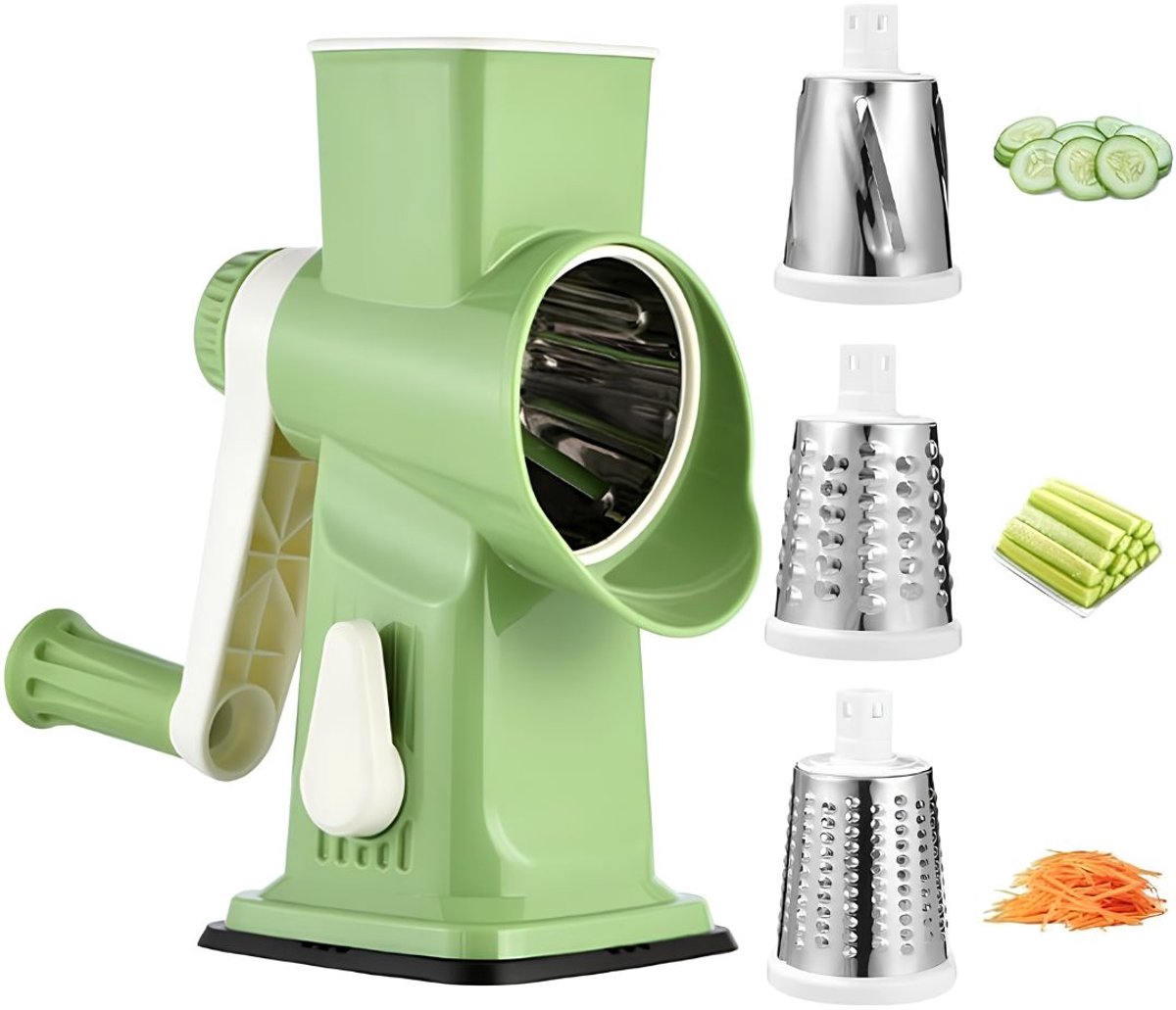 JCP® Kaasrasp - Multifunctionele rasp - Roterende kaasrasp - Groen - 20cm x 11cm x 15cm