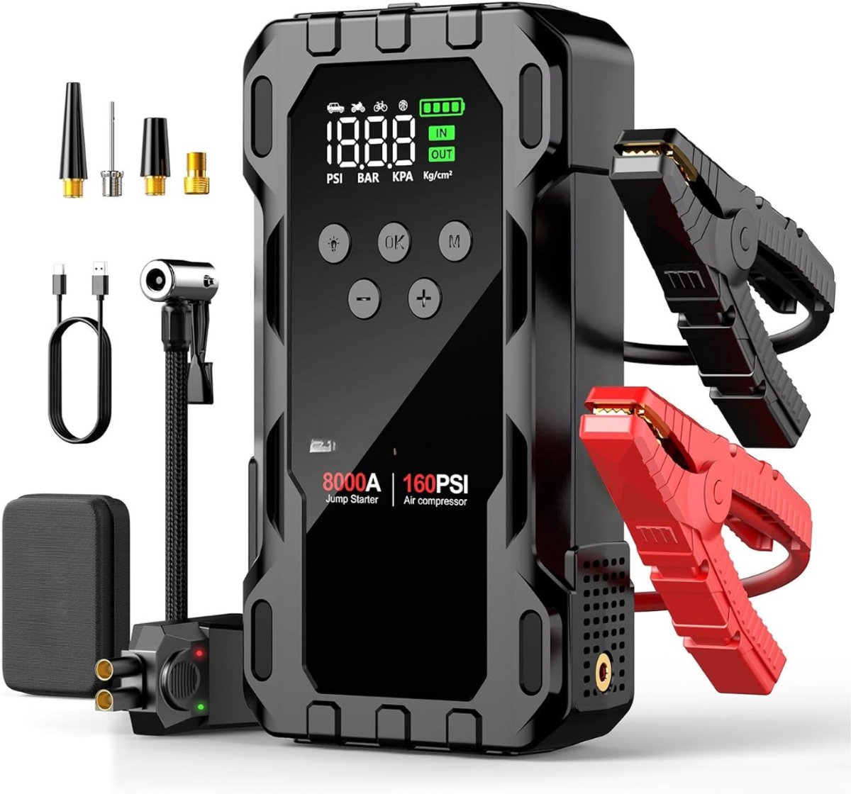 Kavo®- Jumpstarter - Jumpstarter voor Auto - Startbooster - Zwart - 6cm x 12cm x 21cm