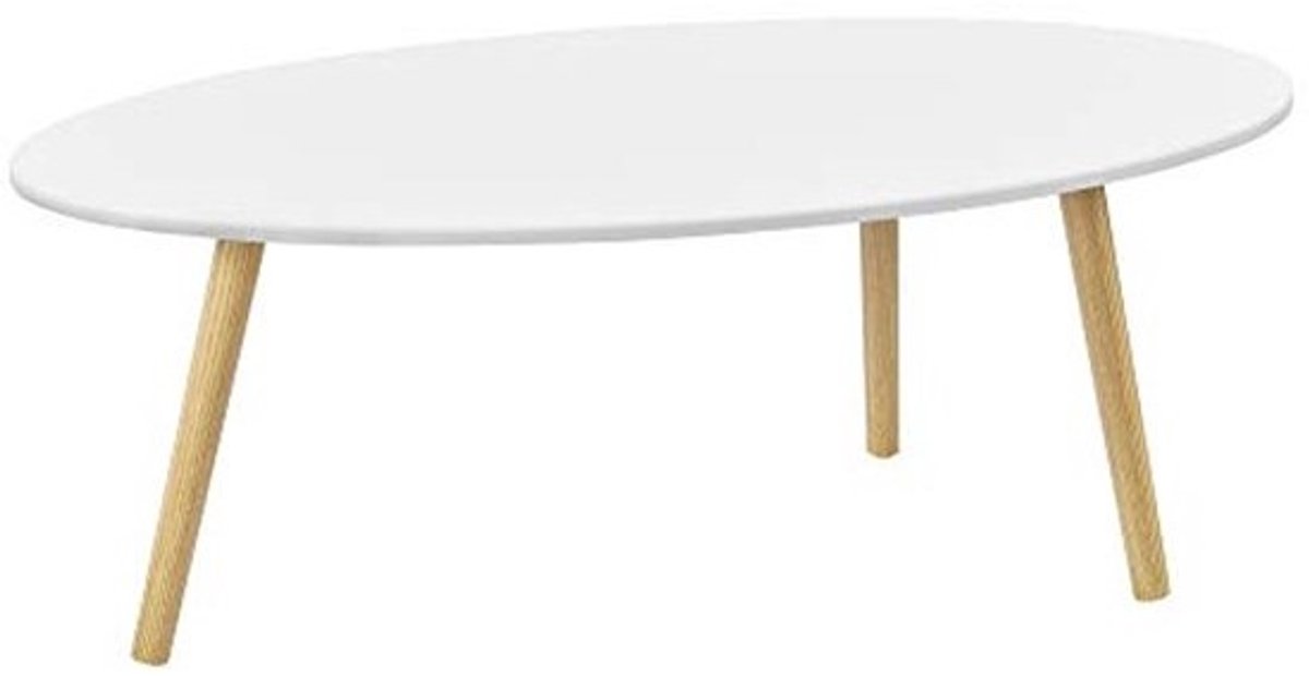 Salontafel MDF 109,5x59,5 cm - Wit en Houtkleur