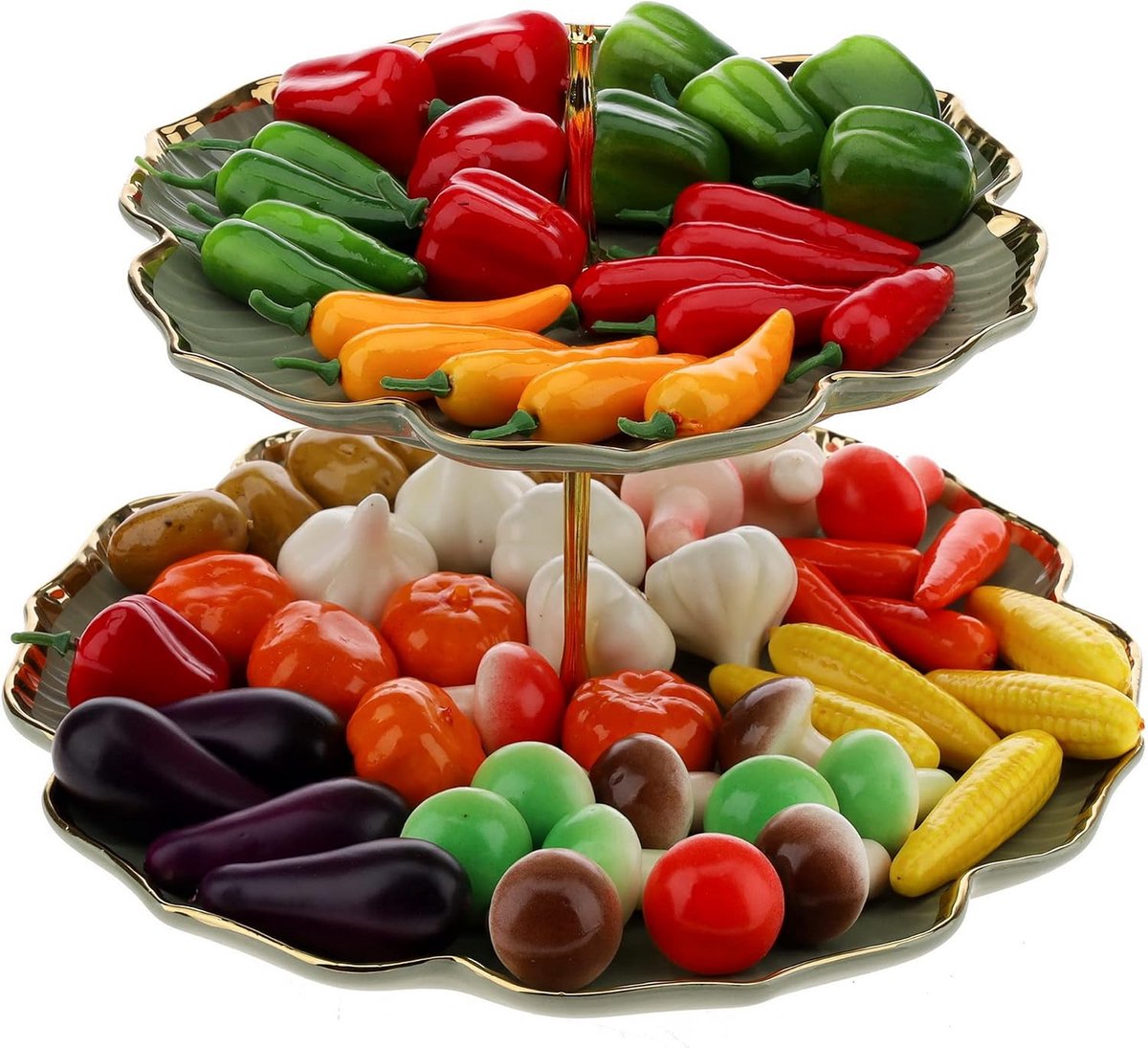 70 STKS Nep MINI Groenten Kunstmatige Knoflook, Maïs, Peper, Pompoen, Wortel, Aardappel, Aubergine…