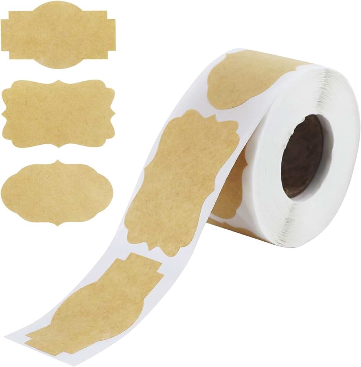 300 stuks etiketten, zelfklevende stickers om te beschrijven, jam, zelfklevende etiketten met kraftpapier, kruidenetiketten, 50 x 30 mm, universele huishoudetiketten, keuken, jam-etiketten