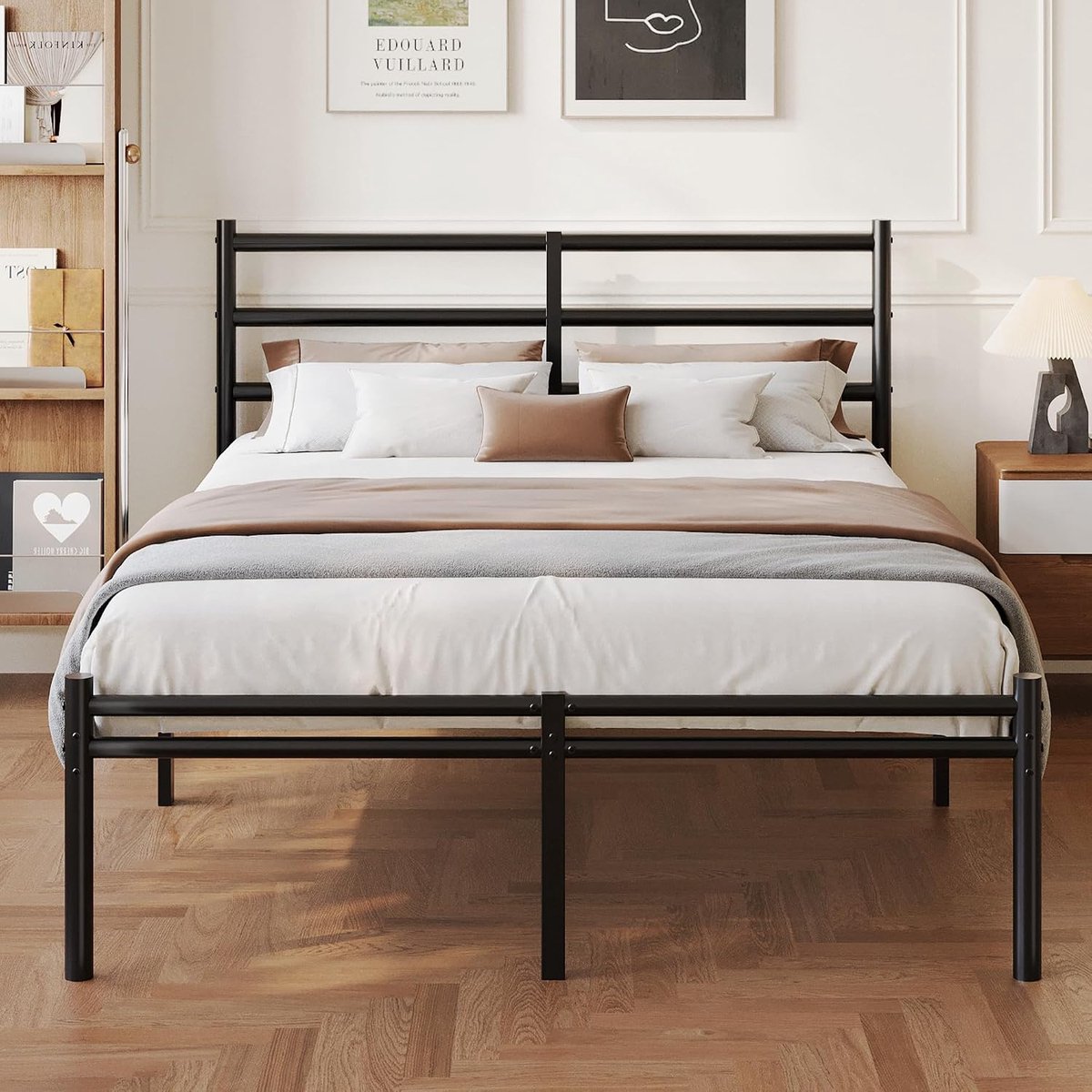 Tweepersoons Bedframe 140 x 200 cm met Hoofdeinde en Voetenbord