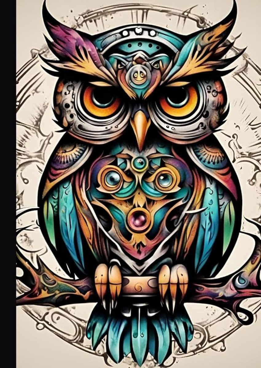 Multi Coloured Owl: lined paper 106 pages
